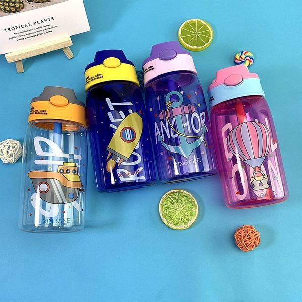 

children plastic water bottle cartoon sippy bottle transparent creative portable cup male ms. students baby water bottles c1002