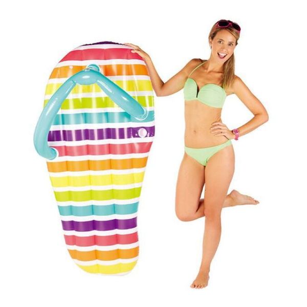 

pool float inflatable lounge bed chairs slipper sandal shape swimming ring for kids floating seat summer beach party pool toys #xe571