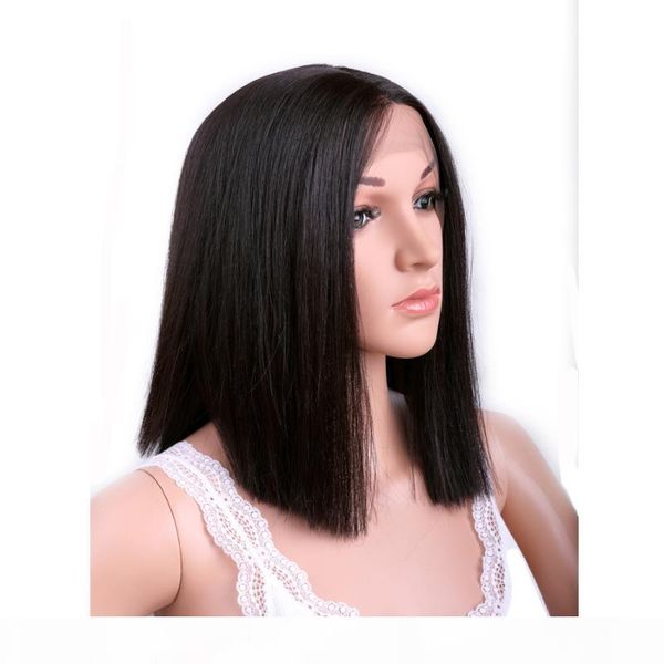 

sambarid medium lace front wig for black and white women heat fire resistant hair synthetic straight braiding hair