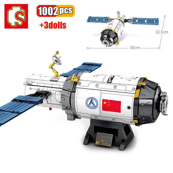 

sembo 1002pcs chinese aerospace manned space experiment platform technology creative assembled building block educational toys jllpwa