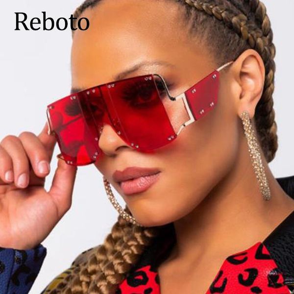 

sunglasses oversized women big frame fashion clear shades glasses vintage metal female eyewear uv400, White;black