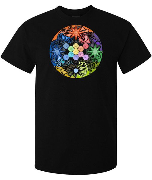 

merkaba the flower of life colourful art men's (woman's available) t shirt black funny tee shirt sport hooded sweatshirt hoodie
