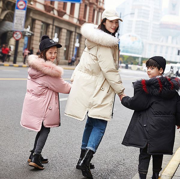 

new design mommy and me outfits girls boutique clothing raccoon fur down jacket