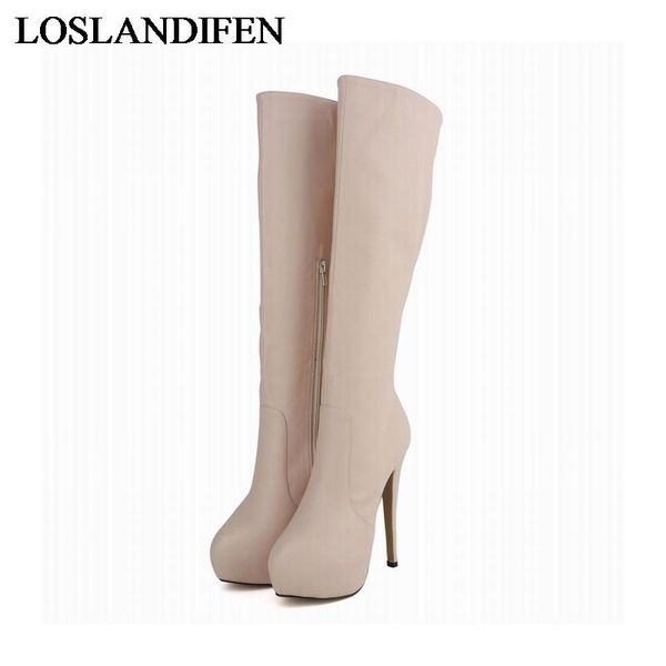 

big size 34-42 new fashion women boots round toe winter over the knee high boots women platform shoes nlk-a0054, Black