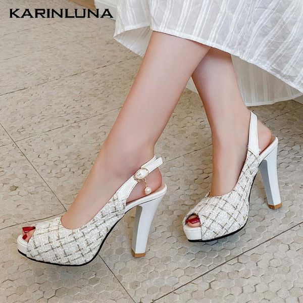 

karin large size 43 plarform peep toe slingback high heels summer sandals pumps women shoes woman1, Black