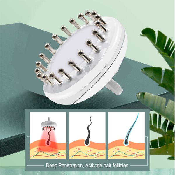 

laser infrared ems ion therapy hair growth vibration scalp massage comb electric brush follicles stimulation anti hair loss perf