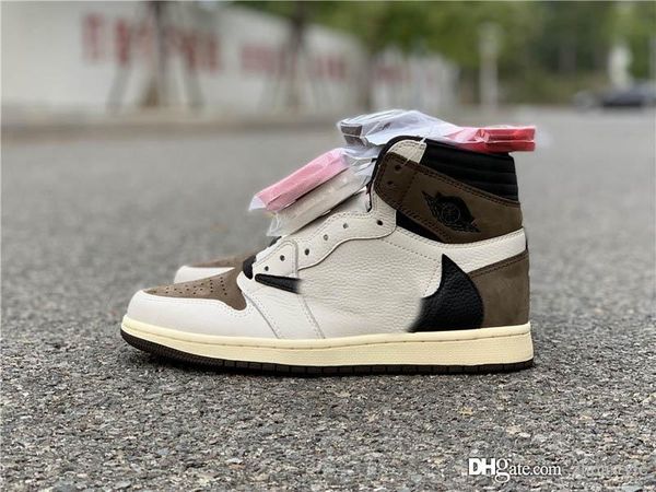 

auble authentific 1 og высокий трэвис скотт кроссовки кактус джек темные мокка белые коричневые ретро мужские женщины обратная спортивная об