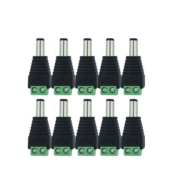 

10 шт 12v 2,1 x 5.5mm dc power мужского разъем jack разъем штепсель для cctv одноцветных светодиодного кпта sqcqya pp2006