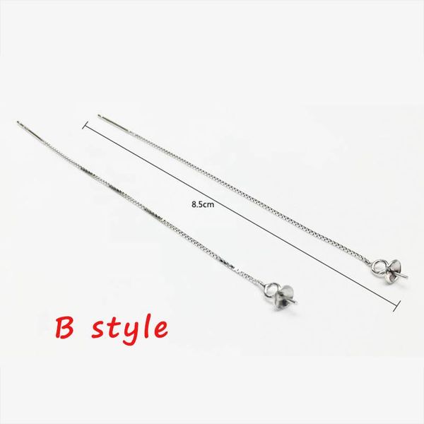 

925 sterling silver ear line 8 12cm earrings chain charm for diy jewelry making finding long tassel earring accessoriessupplier h jllsci