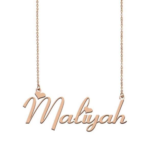 

maliyah name necklace custom nameplate pendant for women girls friends birthday wedding christmas mother days gift, Silver