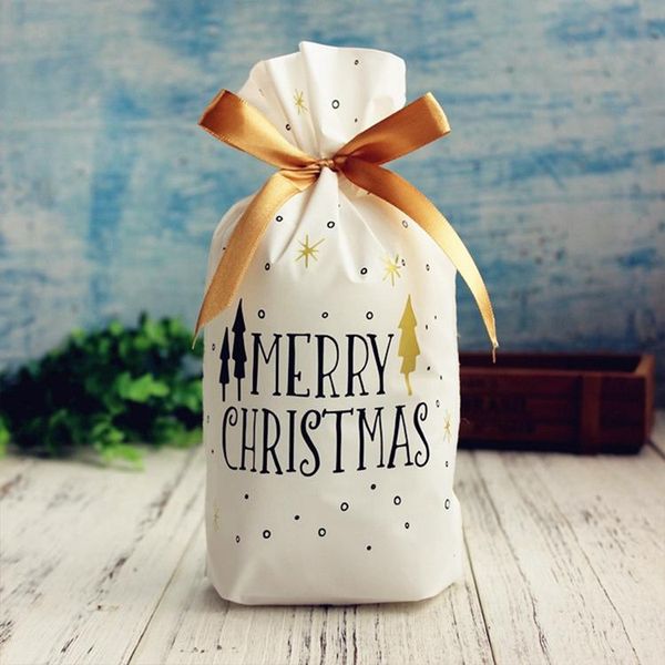 

yoriwoo 2 5 10шта сант-клаус рождественского подарочных пакетов пластикового xmas tree candy bag свадебного рождество украшение для home 201