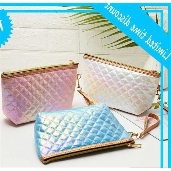 

dhl60pcs makeup women pu colorful prints solid large capacity cosmetic mix color zipper wash storage bag