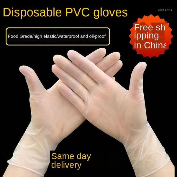

100 pieces-disposable pvc gloves thick rubber gloves kitchen washing dishes1