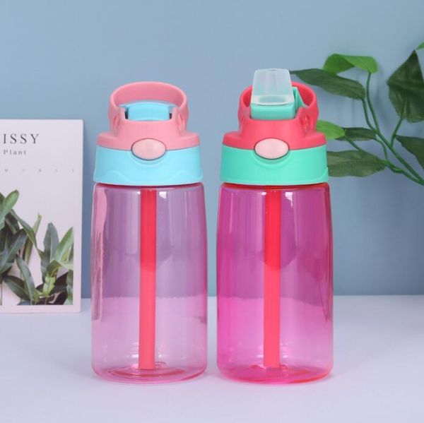 Дети пластиковых бутылок воды младенец Кубок Sippy солома вода Кормление Learner Кубок Креативный Термос Spill Proof бутылок 500 мл 5 цветов KKB2820