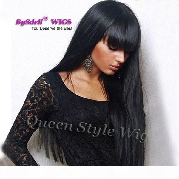 

100% remy virgin human hair front lace wig long straight black hair lace front wigs for black white women, Black;brown