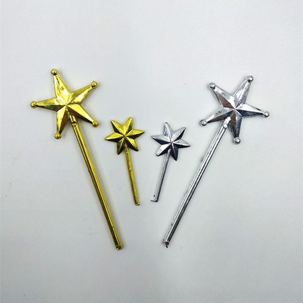 

7zaaa plastic hexagonal star stick and stick pendant star with branch five-pointed electroplating gold pendantdiy silver diy christmas penda