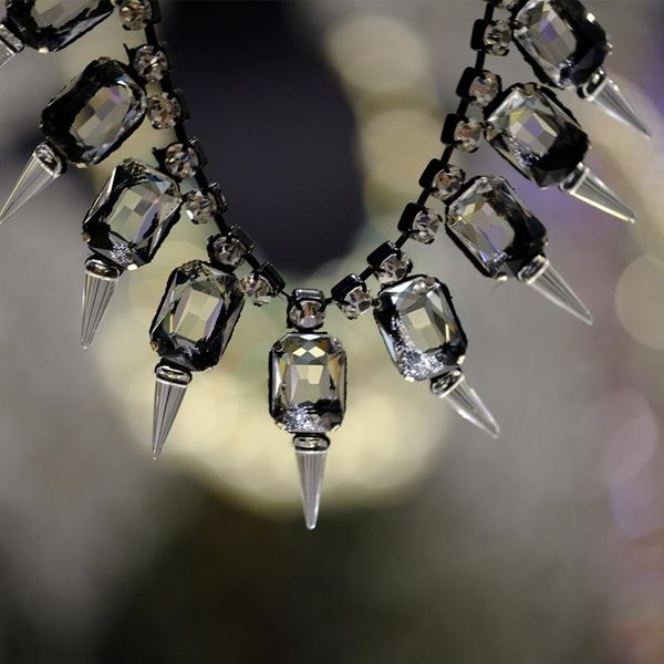 

amorita boutique geometric design retro tassels necklace, Silver