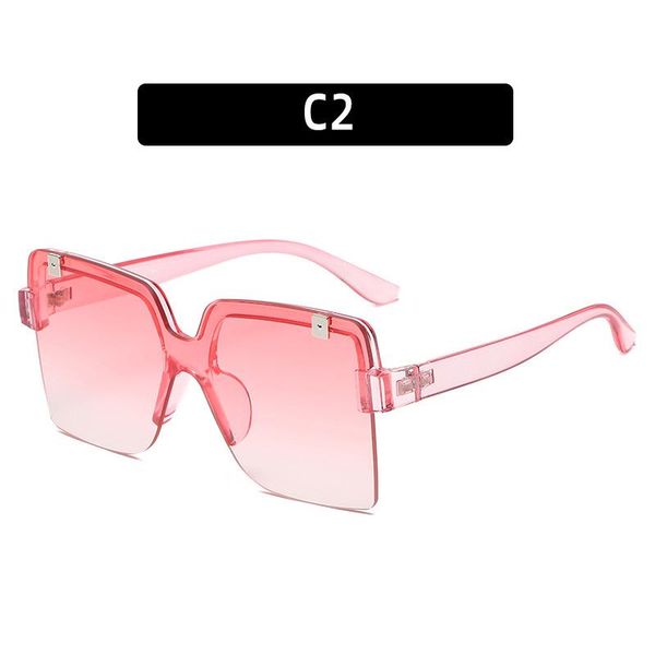 

Large Square New Fashion Abay Brand Designer Men's Sunglasses One-piece Double Rice Nails Sun Glasses for Men Women Trend Oculos, White;black