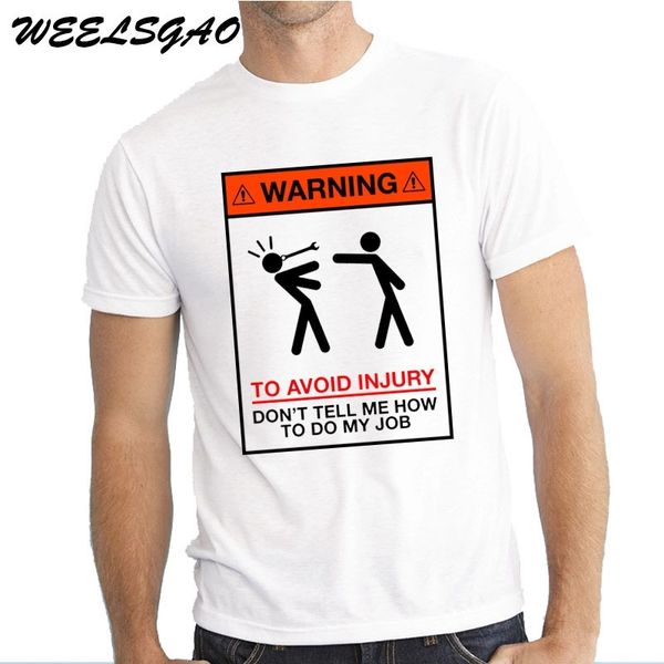 

weelsgao warning to avoid injury mens funny builder mechanic engineer t shirt dad gift summer personality fashion men t-shirt y200104, White;black