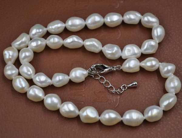 

new 9-10 baroque real cultured pearl necklace ing, Silver