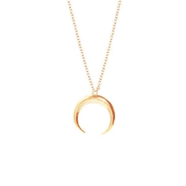 

pendant crescent charm necklace moon pendant curved jewelry delicate, Silver