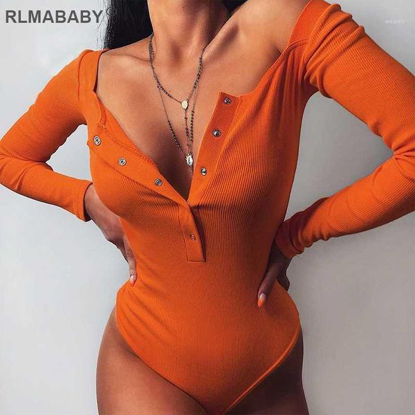 

autumn winter knit rib casual bodysuit square collar long sleeve single-breasted button women bodysuit white sexy1, Black;white