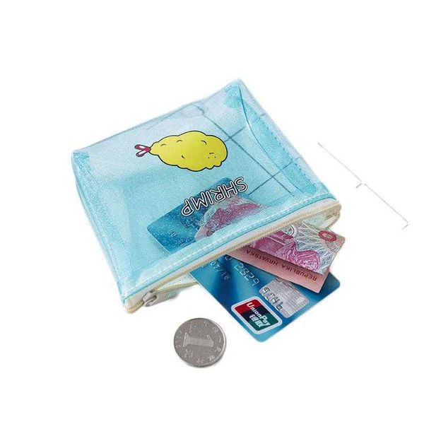 Portamonete 10 pezzi Jelly Color Coin Donna PVC trasparente Stampa digitale Mini carino portamonete con cerniera