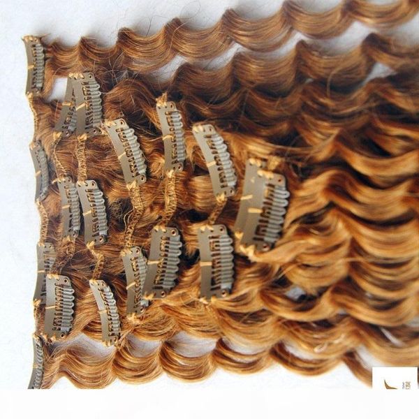 

strawberry blonde indian deep weave remy hair clip in human hair extensions 10pcs set 100g 7a 10-28 inchs hair, Black