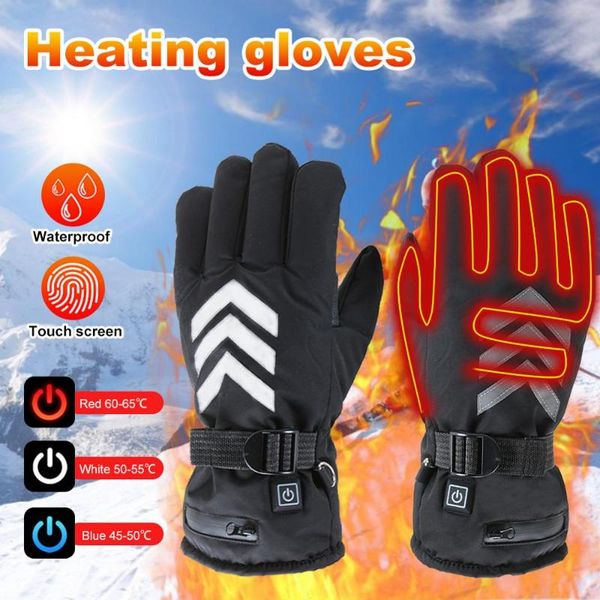 

ski gloves 2600mah heated rechargeable winter for motorcycle climbing