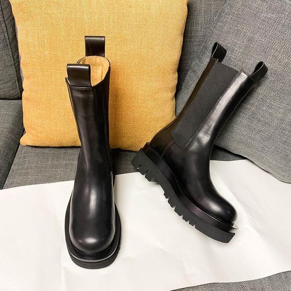 

boots same boots, women's and genuine leather quality net red the chimney high version1, Black