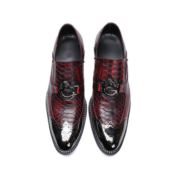 

мужчины рыба масштаба картина new баллок формальных ботинки мода скольжение на низком каблук оксфорде для мужчин из натуральной кожи партии, Black