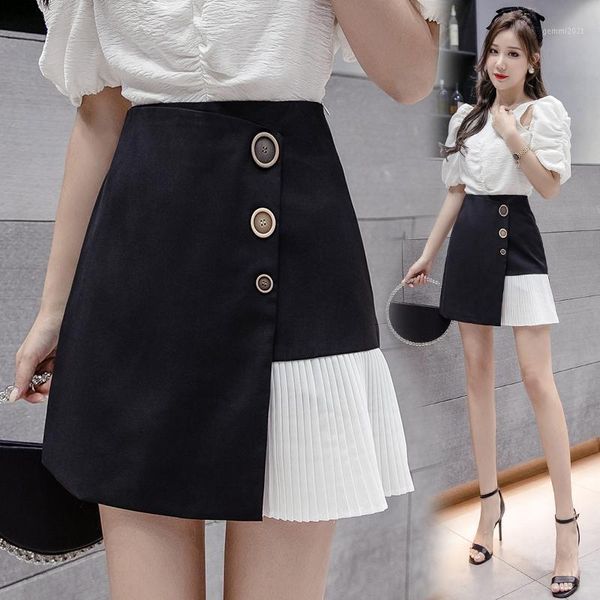 

skirts coigarsam 4xl plus size patchwork women short skirt summer chiffon black 3231