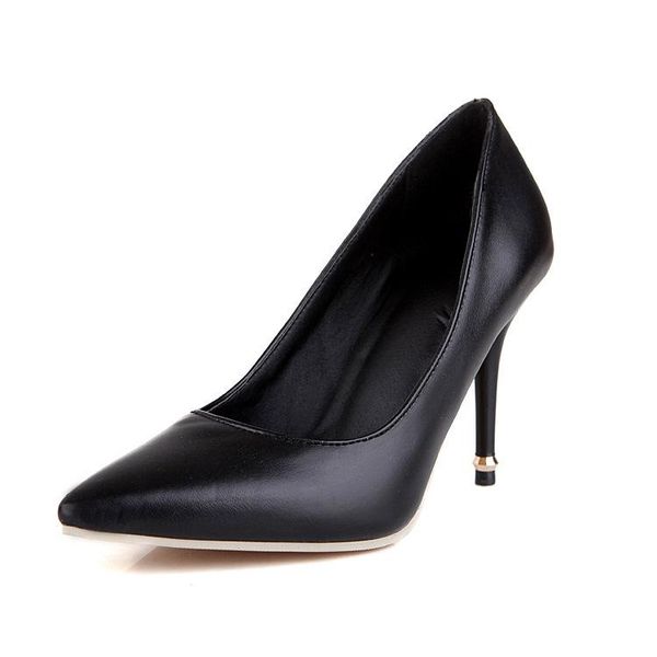 

new age season fashion high heel with point size size 32 shallow women's shoe tide of 18712-47, Black