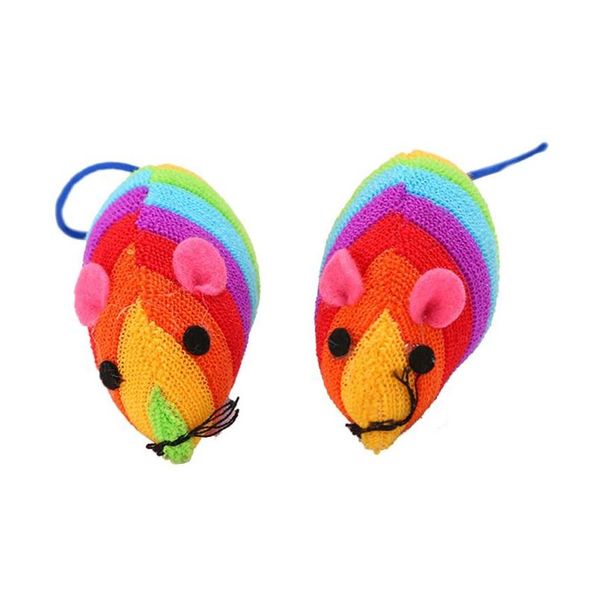

new cat toy cat rainbow mouse toy cotton-filled little mouse funny cat toy small mouse pet products bbyhwq