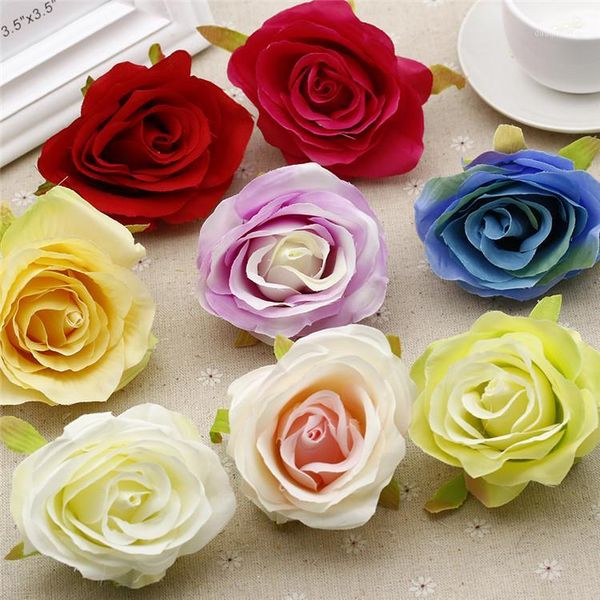

decorative flowers & wreaths 5pcs 8cm big artificial rose party supplies wedding car decoration manual simulation festive supplies1