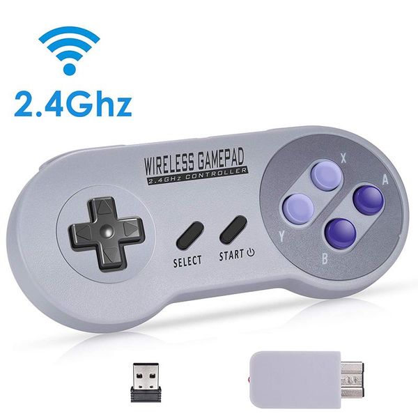 

wuiybn wireless gamepad 2.4ghz joystick for nes/snes super classic pc android wireless usb controller