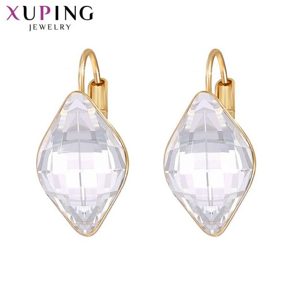 

xuping jewelry gold color women earrings with charms styles crystals for career party elegant ladies gifts 20529, Silver