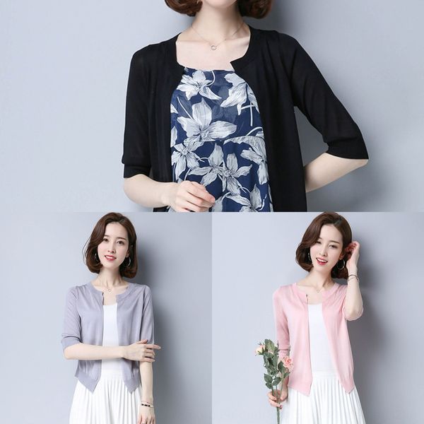 

wear cardigan thin coat short coat shawlair conditioning shawl small shawl women's summer versatile knitting sunscreen shoulder ultra t, White
