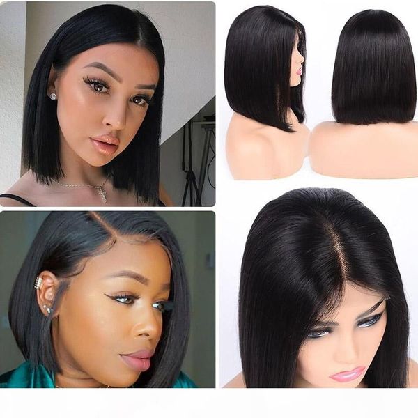 

lace bob straight hair wigs brazilian virgin hair straight lace frontal human hair wigs full lace wig, Black;brown
