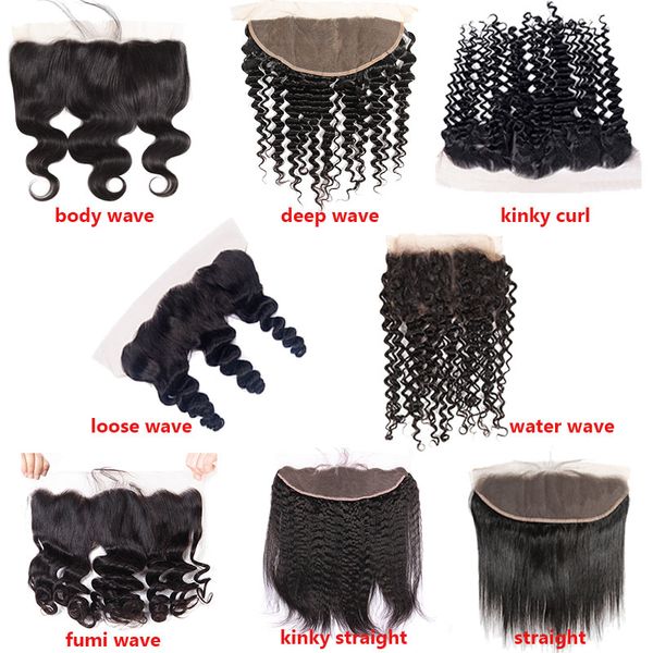 

wendyhair virgin human hair bundles with frontal 13*4 hd transparent swiss lace front pre plucked part middle part three part baby hair, Black;brown