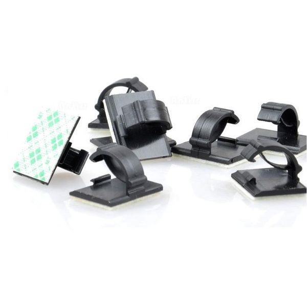 

50pcs adhesive car cable clips cable winder organizer wire management drop cord clamp tie fixer holder desk wall qyldcr
