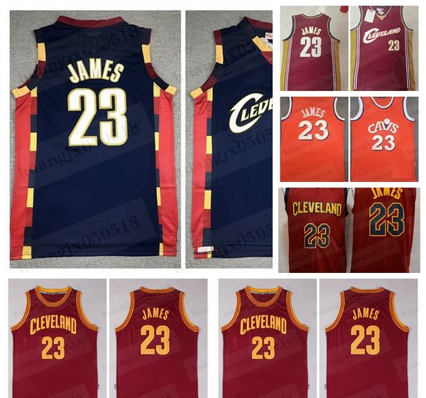 

men lebron 23 james basketball jersey cleveland hardwoods classics, Black;red