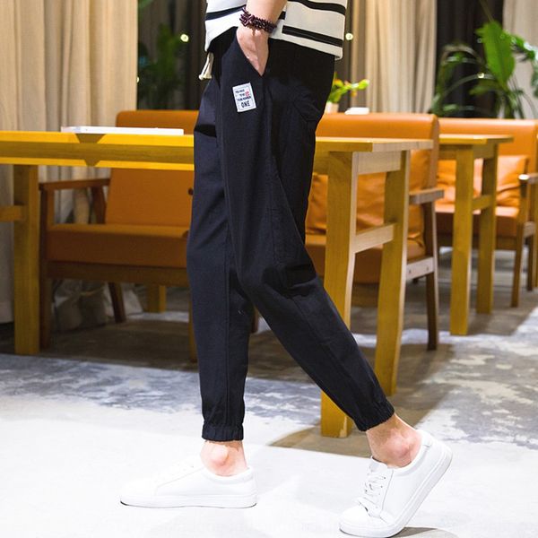 

2019 tight casual harlan casual men's corset harun capris loose sports pants small leg pants men's korean version trend qnvu5, Blue