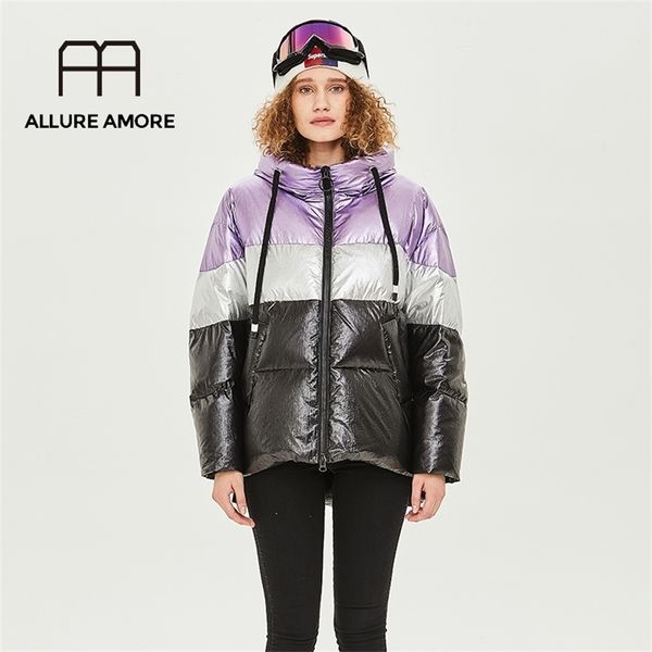 

women's down jacket new short thick warm white duck down fluff clothes female with hood cotton puffer quilted coat 200923, Black