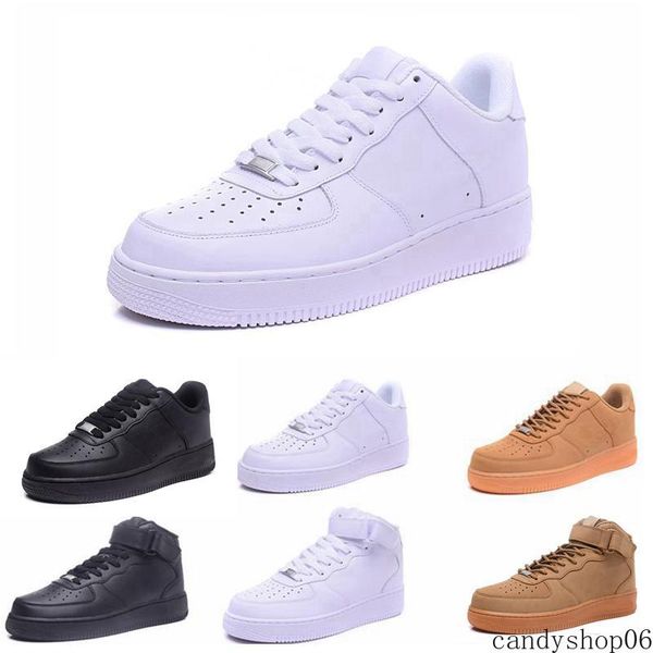 

quality new classic forces classical all high and low white black wheat men women sports running shoes forcing skate sneakers 36-45 c06