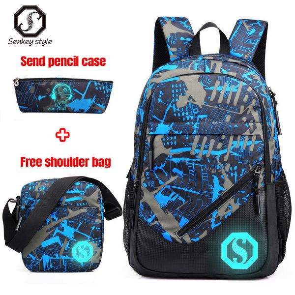 

3pcs/sets men fashion graffiti backpack teenage school bags girls boys anti-theft lapbackpack male camping travel bag c0125