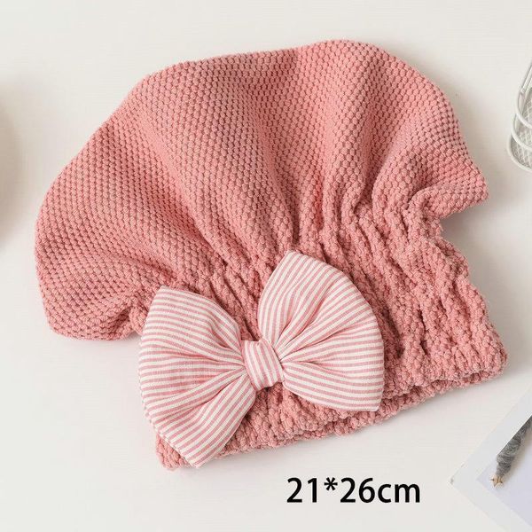 

coral velvet bath accessories with bowknot dry hair towel quick drying hair cap super absorbent for women portable shower cap h sqcvvu