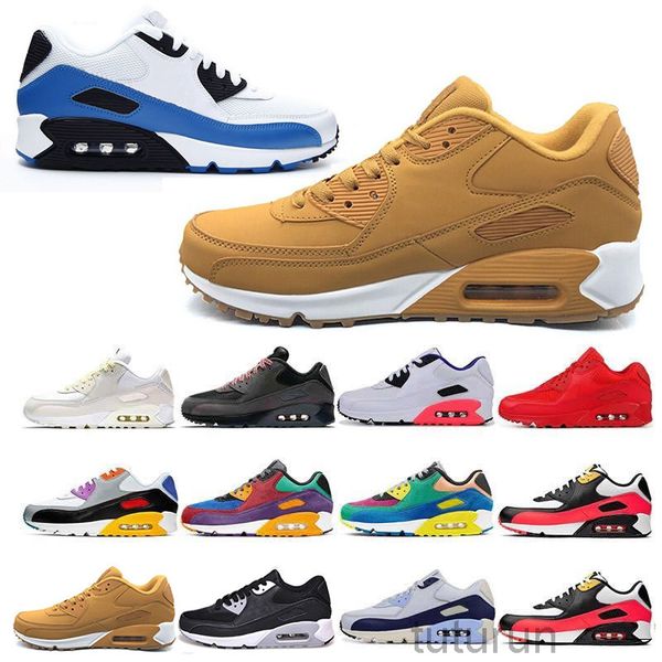 

mens shoes classic 90 men and woman shoes black red white trainer air cushion surface breathable casual shoes 36-45 rx-4