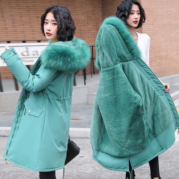 

peonfly solid color winter women jackets think pockets hooded padded female long down parkas novelties zipper casul outerwear1, Black