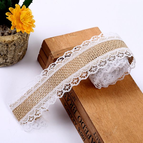 

2m decoration wedding centerpieces rustic natural ribbon burlap jute lace christmas
